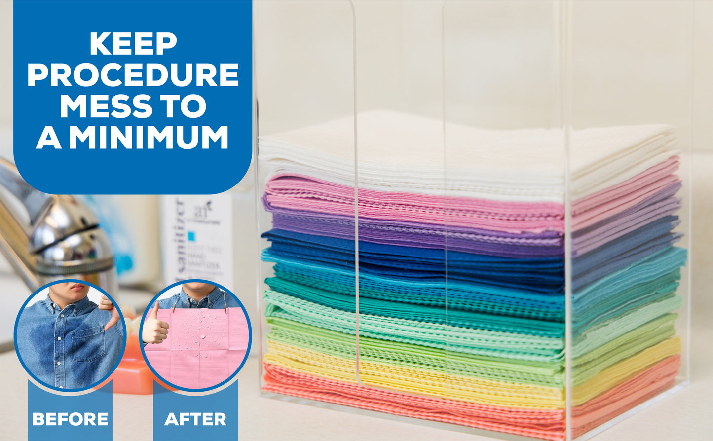 Disposable Dental Bibs – Waterproof, Absorbent, & Hygienic | 10 Vibrant Colors